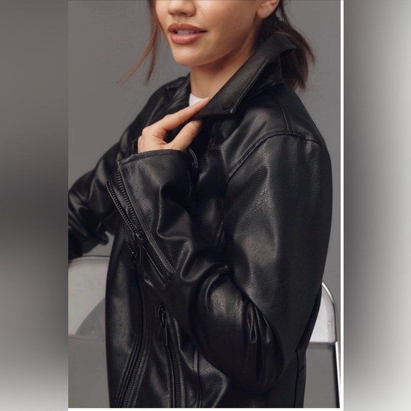 Anthropologie The Saige Faux Leather Jacket, XXS NWT - Picture 2 of 6